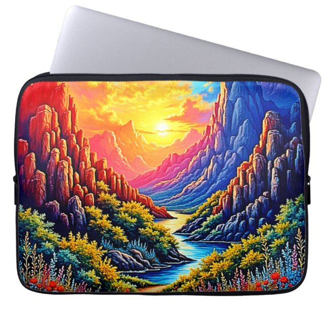 Capa Para Notebook Cânion do Rio do Pôr do Sol Arte (Frente)