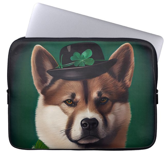 Capa Para Notebook cão akita na Rua. (Frente)