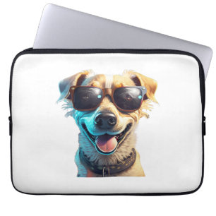 Capa Para Notebook cão com óculos escuros Ativo