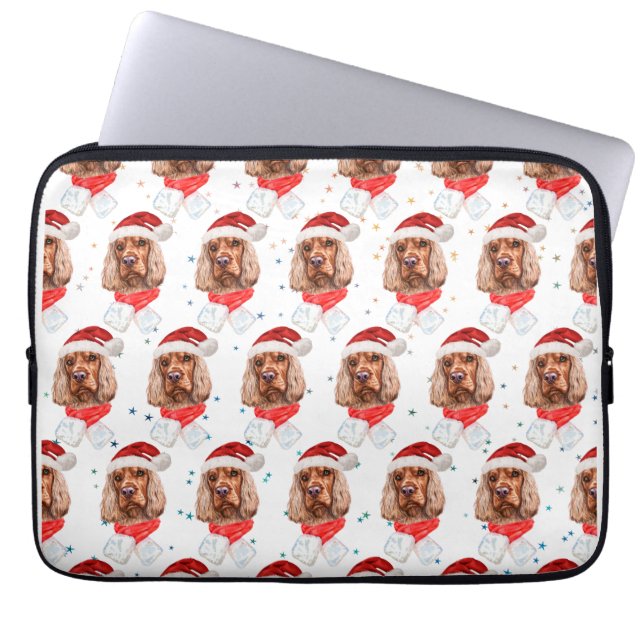 Capa Para Notebook Cão da Raça Cocker Spaniel Inglês Natal (Frente)