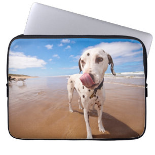 Capa Para Notebook Cão Dalmatian na praia