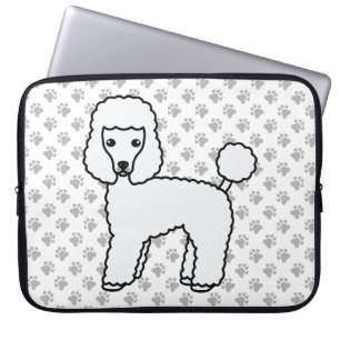 Capa Para Notebook Cão de Cartoon Branco de Poodle