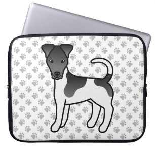 Capa Para Notebook Cão-De-Cartoon Negro E Branco Suave