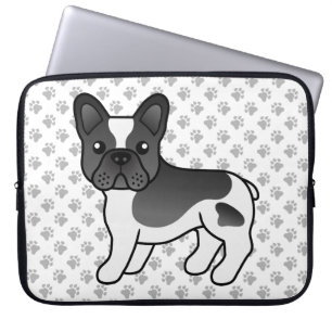 Capa Para Notebook Cão-de-Cartoon Negro Piebaldo Francês