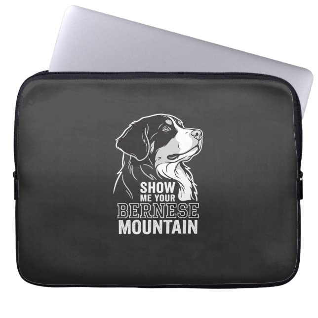 Capa Para Notebook Cão de Montanha Bernês Mostre-me o Seu (Frente)