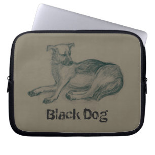 Capa Para Notebook Cão. desenho do lápis.