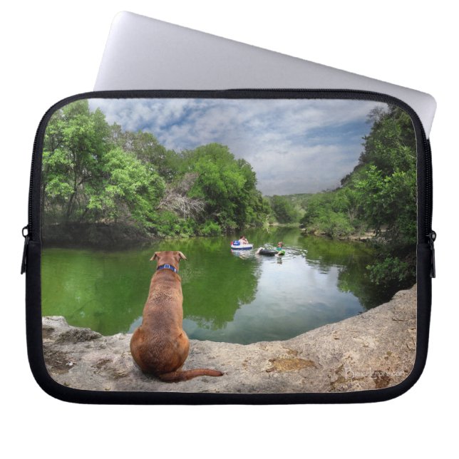 Capa Para Notebook Cão em Barton Creek - Austin Texas (Frente)