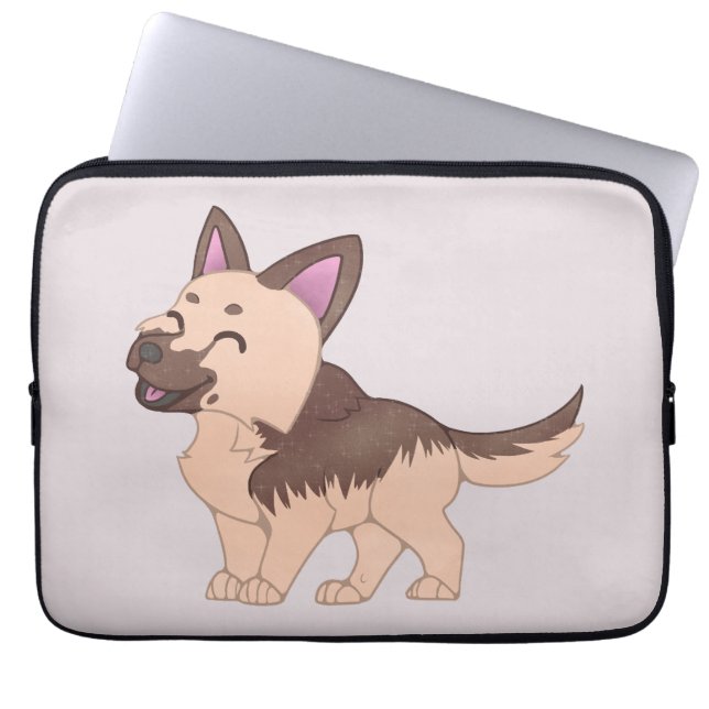 Capa Para Notebook Cão German shepherd Kawaii (Frente)