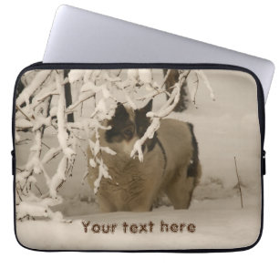 Capa Para Notebook Cão no inverno