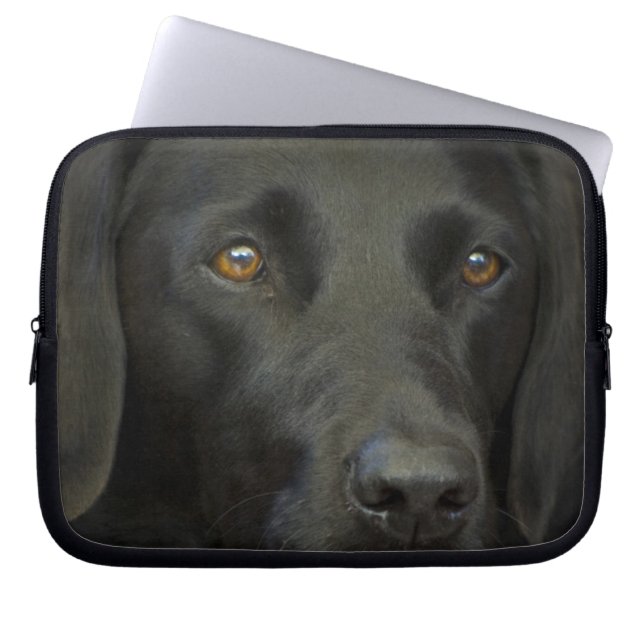 Capa Para Notebook Cão preto de Labrador (Frente)