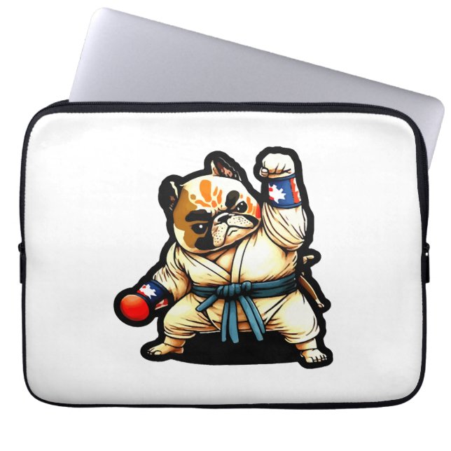 Capa Para Notebook cão sabe karate (Frente)