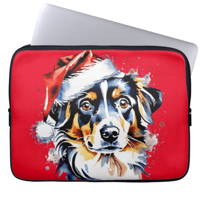 Capa Para Notebook Cãozinho bonitinho de Natal (Frente)
