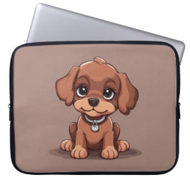 Capa Para Notebook Cãozinho castanho-branco