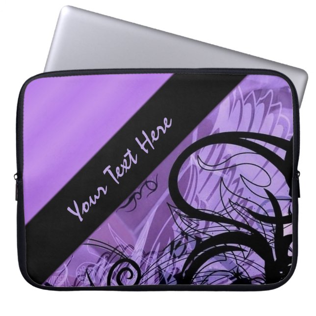 Capa Para Notebook Capa de padrão roxo e preto personalizado (Frente)