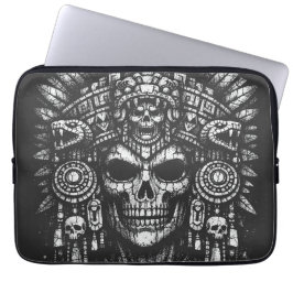 Capa Para Notebook Capacete de Caveira Asteca por BurnsInHell