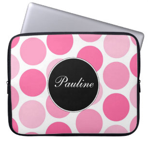 Capa Para Notebook Capas cor-de-rosa do monograma do laptop