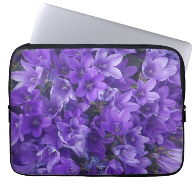 Capa Para Notebook Capas de Laptop com Flores Roxas de Campanula (Frente)