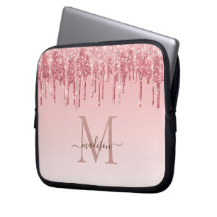 Capa Para Notebook Capas de Laptop de Monograma cor-de-rosa-chic