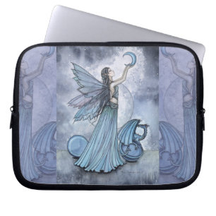 Capa Para Notebook Capas de Laptop Fada e Dragão Tons de Azul