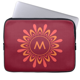 Capa Para Notebook Capas personalizadas de monograma de padrão Sun es