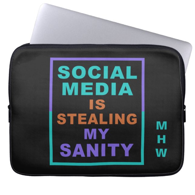 Capa Para Notebook Capas personalizadas de monograma "Mídia Social" e (Frente)