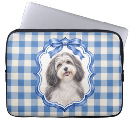Capa Para Notebook Capinha de Computador de Cachorro Havanese Préppy 