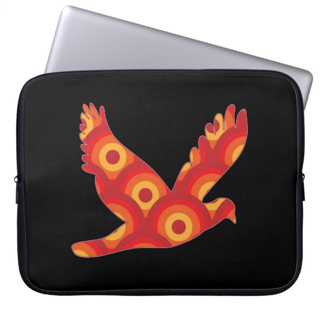 Capa Para Notebook Capinha de Laptop Águia com Círculos Funky Retrô (Frente)