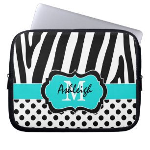 Capa Para Notebook Capinha de Laptop Aqua Black Listras Zebra Bolinha