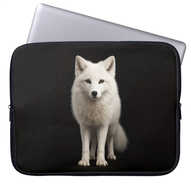Capa Para Notebook Capinha de Laptop Black 4 Luxe, Raposa Ártica Marf (Frente)