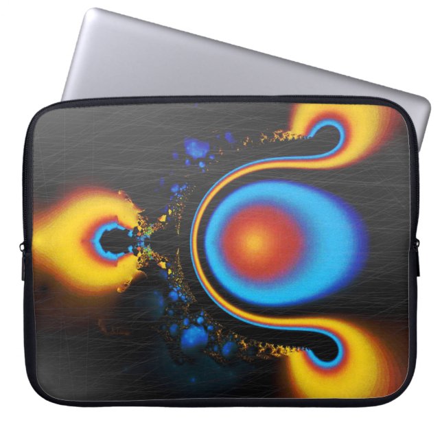 Capa Para Notebook Capinha de Laptop Black Blue Red Yellow Fractal Gr (Frente)