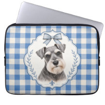Capinha de Laptop Blue Preppy Schnauzer Miniatura