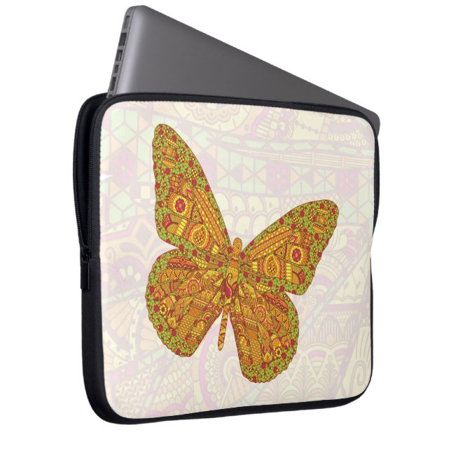 Capa Para Notebook Capinha de Laptop Borboleta Monarca (Frente Esquerda)
