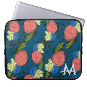 Capa Para Notebook Capinha de Laptop com Estampa Florais Desenhados à