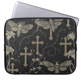 Capa Para Notebook Capinha de Laptop com Mariposa e Cruz Gótica