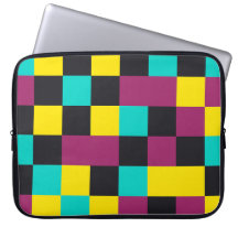 Capinha de Laptop com Padrão de Pixel Neon