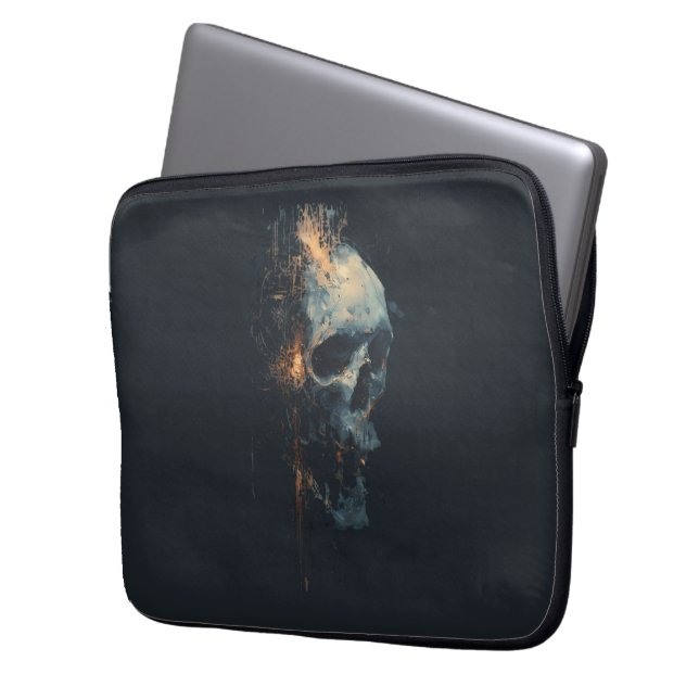 Capa Para Notebook Capinha de Laptop Crânio de Circuito Futurista (Frente Esquerda)
