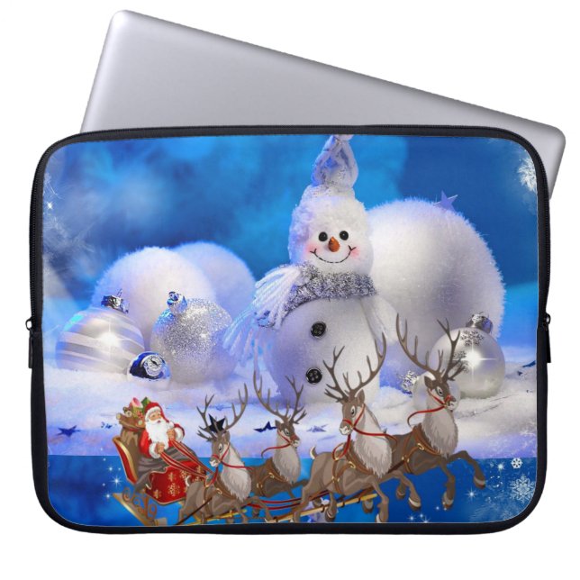 Capa Para Notebook Capinha de Laptop de Natal em Neoprene 15 polegada (Frente)