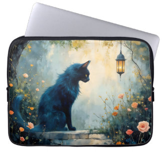 Capa Para Notebook Capinha de Laptop de Neoprene O Gato e as Rosas 13