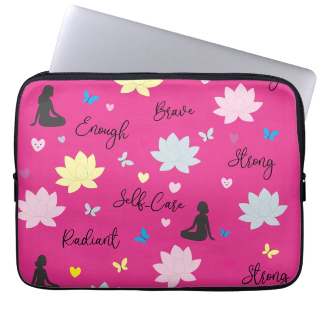 Capa Para Notebook Capinha de Laptop | Design Floral de Lótus de Cres (Frente)