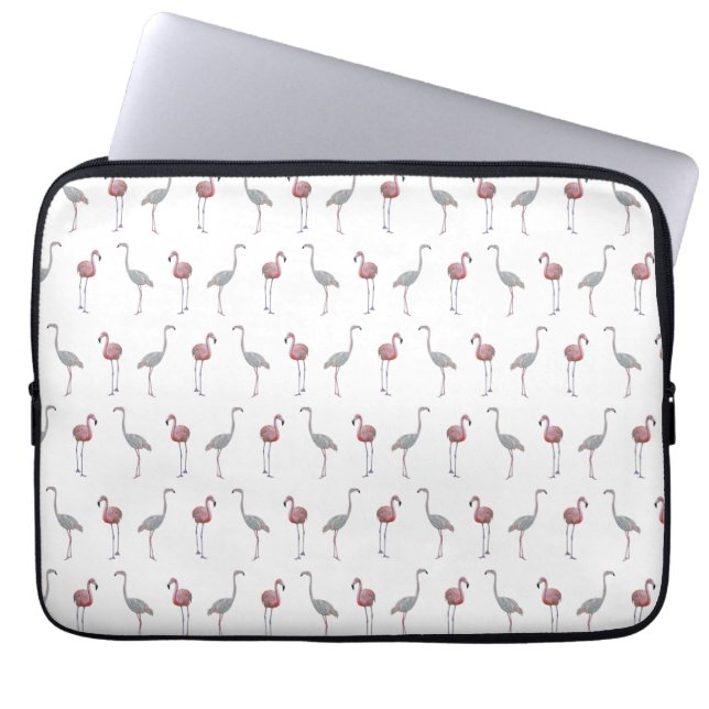 Capa Para Notebook Capinha de Laptop Flamingo Frenzy (Branco) (Frente)