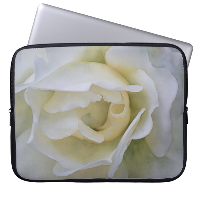 Capa Para Notebook Capinha de Laptop Flor Rosa Branca Arte (Frente)