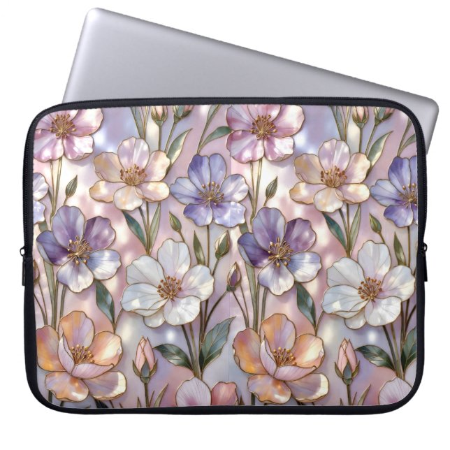 Capa Para Notebook Capinha de Laptop Floral Padrão de Flores (Frente)