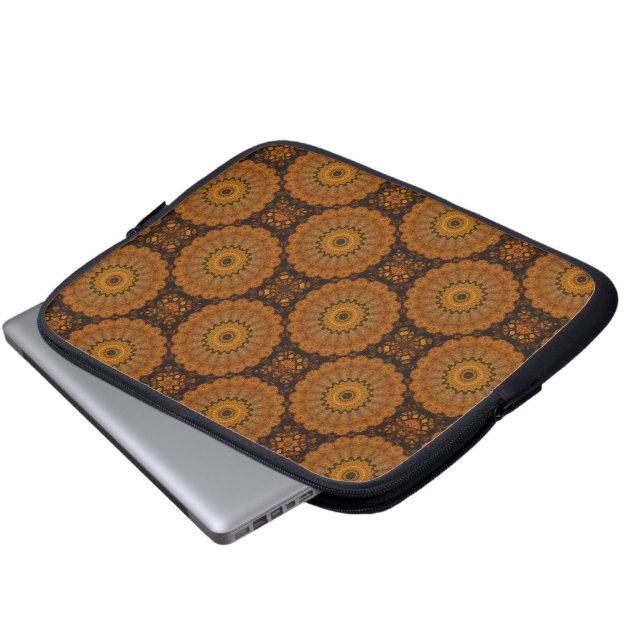 Capa Para Notebook Capinha de Laptop Flores Laranja (Frente Inferior)