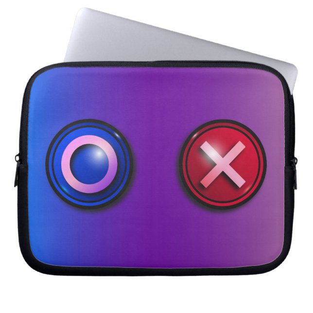 Capa Para Notebook Capinha de Laptop Gradiente Botões de Votação Azul (Frente)