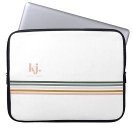 Capa Para Notebook Capinha de Laptop Monograma com Listras Chic Retro
