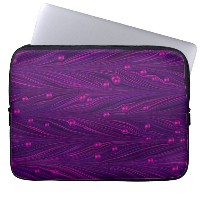 Capa Para Notebook Capinha de Laptop Pérolas Rosa Quente Roxo Luxuosa (Frente)