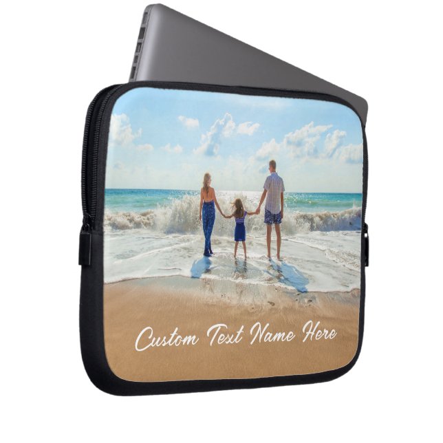 Capa Para Notebook Capinha de Laptop Personalizada com Nome em Texto (Frente Esquerda)