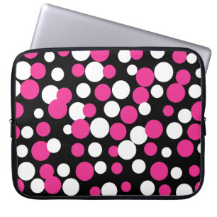 Capa Para Notebook Capinha de Laptop Pontos Rosa e Preto