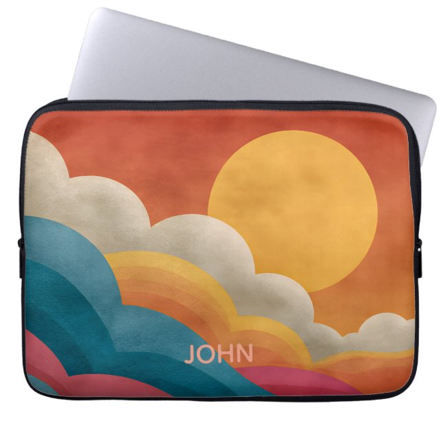 Capa Para Notebook Capinha de Laptop Pôr do Sol Retro Personalizada | (Frente)