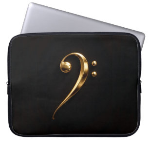Capa Para Notebook Capinha de Laptop Preta 4 Luxe comClave de Fá Dour
